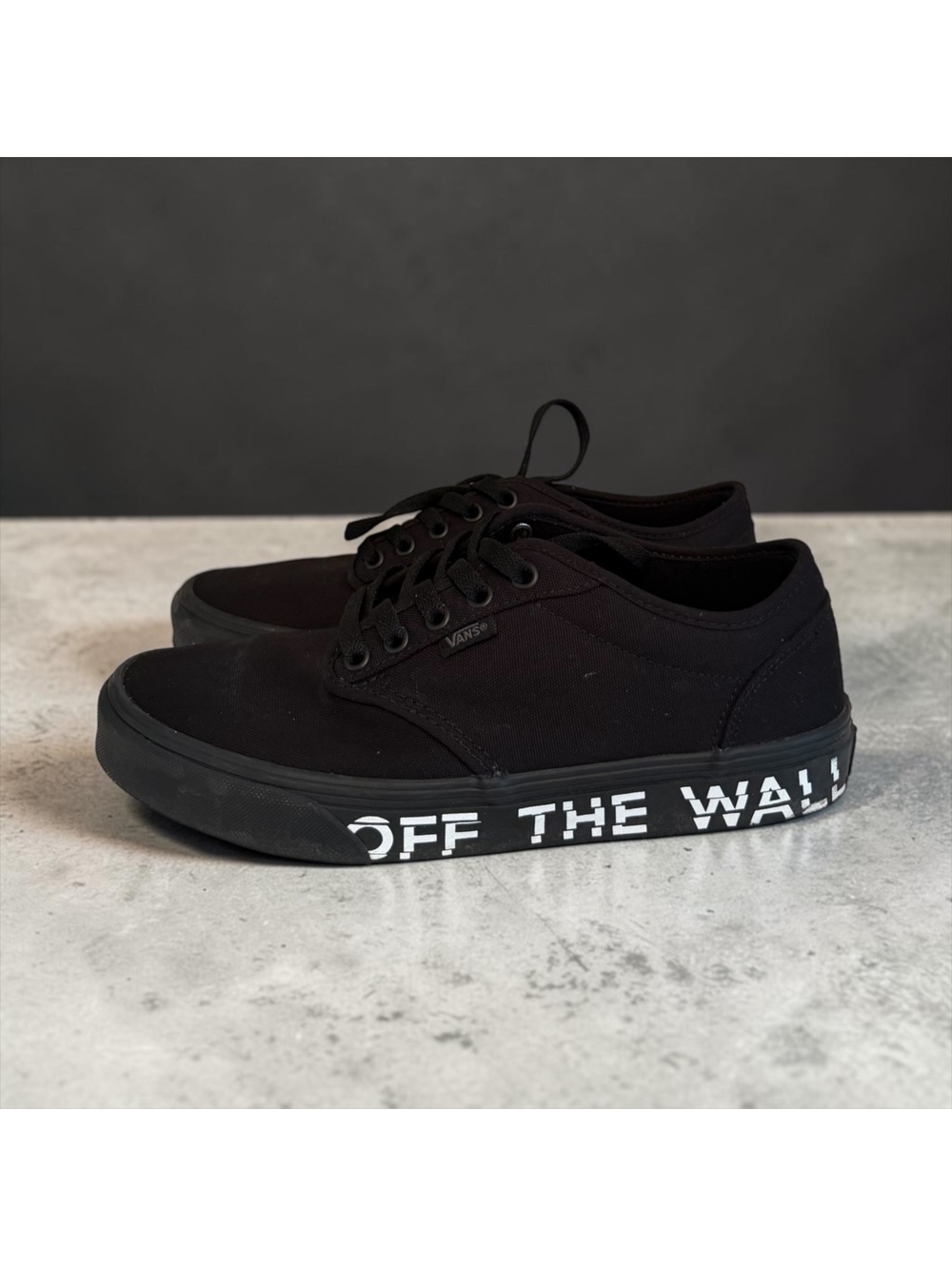 Vans Atwood "Off The Wall" Men's Size 9 Black Canvas Sneakers Shoes